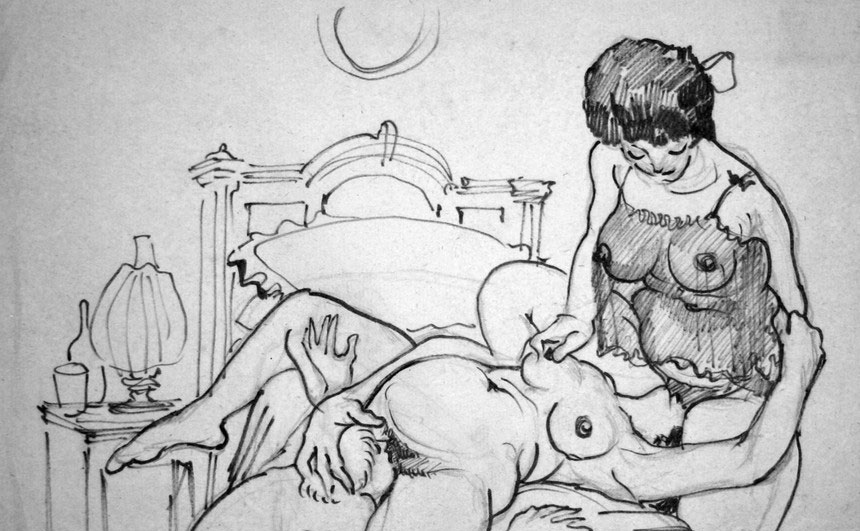 Ritrovata una cartella con duecento disegni erotici di inizio Novecento