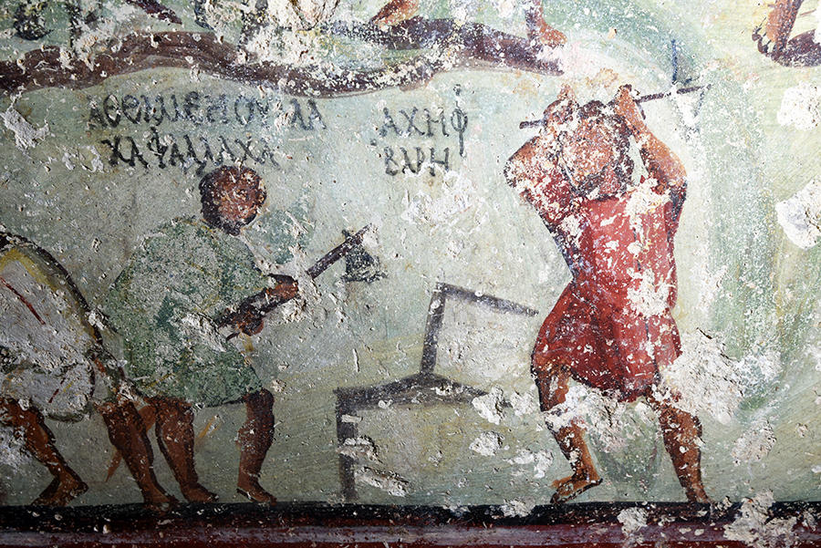 Straordinaria scoperta in Giordania, una tomba romana completamente dipinta a... fumetti greco-aramaici