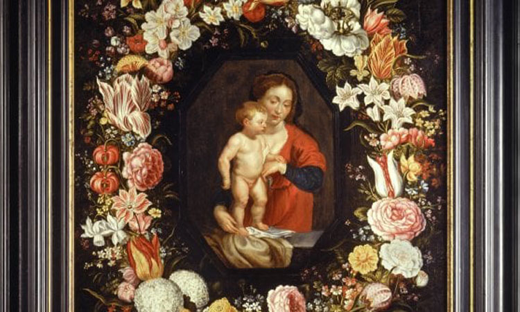 In mostra a Napoli la Madonna col Bambino in una ghirlanda di fiori