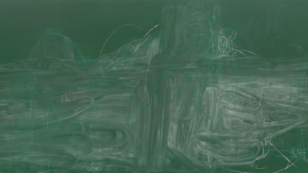 I chalk paintings di Rita Ackermann in mostra alla Triennale di Milano