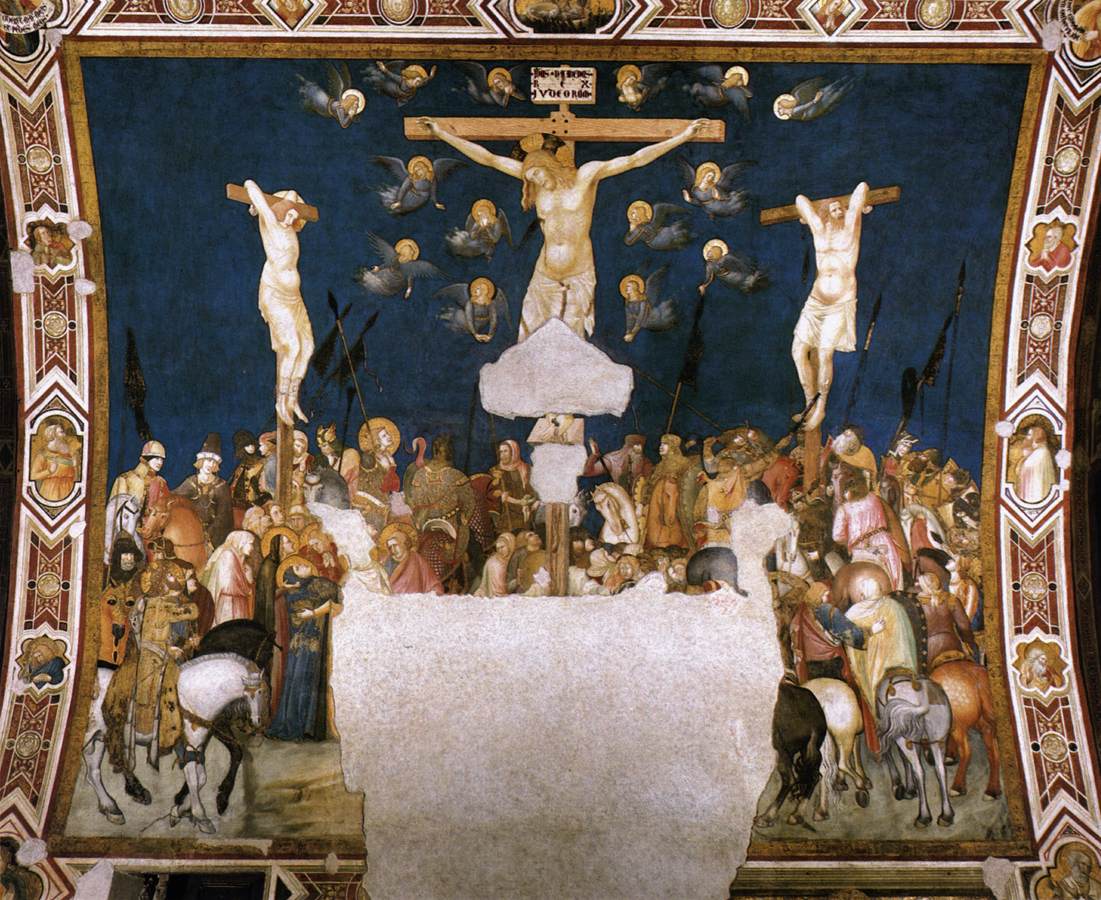 Pietro Lorenzetti, Crocifissione (1310-1320 circa; affresco; Assisi, Basilica di San Francesco)
