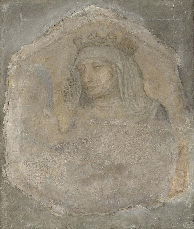 Pietro Lorenzetti, Santa Elisabetta d'Ungheria (primi anni Venti del XIV secolo; affresco staccato, 38 x 33 cm; Londra, National Gallery)
