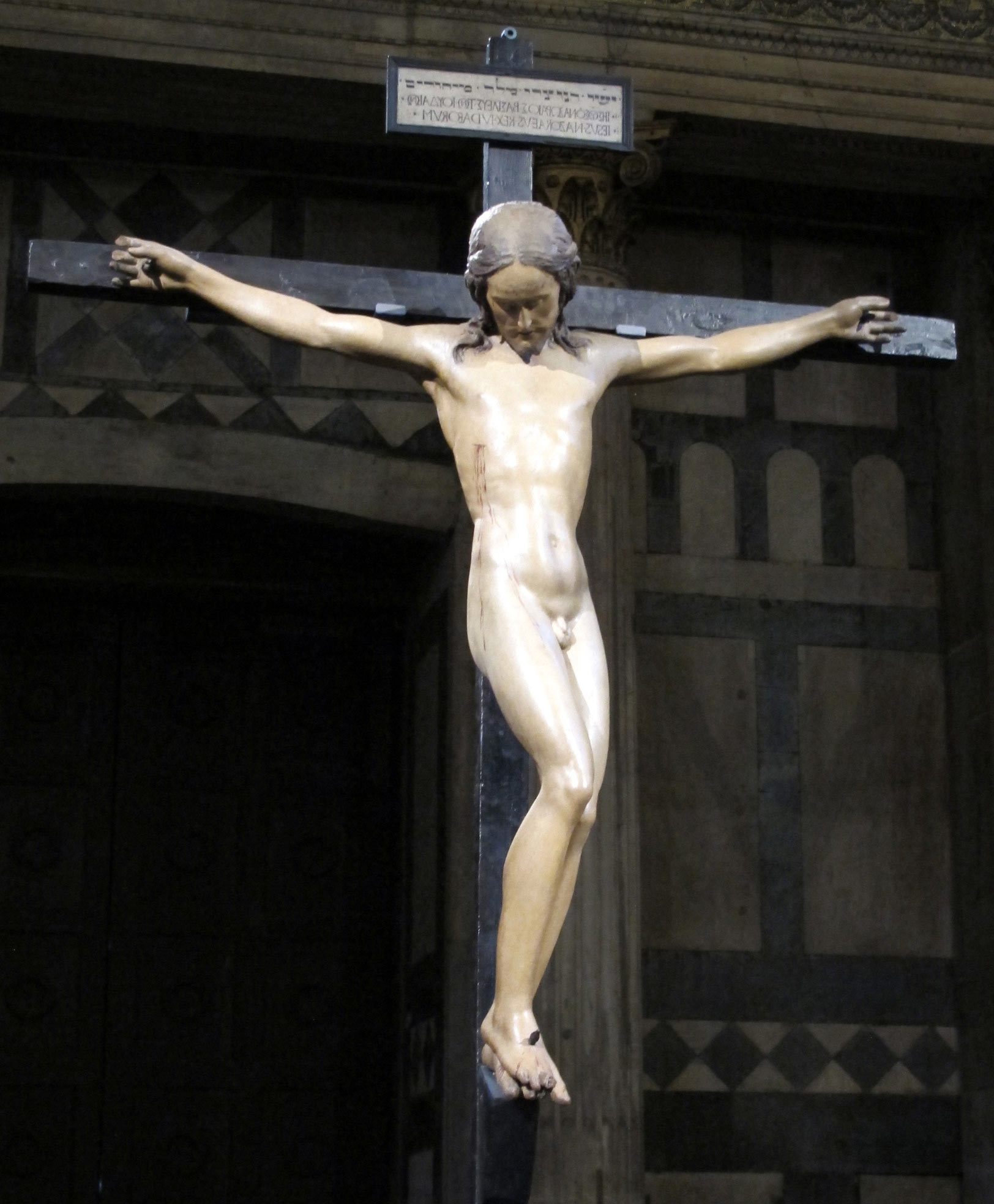 Michelangelo, Crocifisso di Santo Spirito (1493 circa; legno policromo, 139 x 135 cm; Firenze, Santo Spirito)
