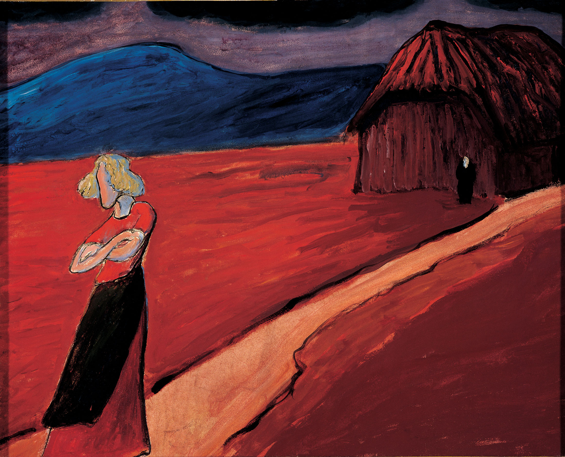 Marianne Werefkin, Atmosfera tragica (1910; tempera su carta incollata su cartone, 46,8 x 58,2 cm; Ascona, Fondo Marianne Werefkin, Museo Comunale d’Arte Moderna) 