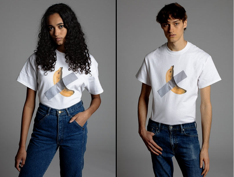 La banana di Cattelan diventa una maglietta che potete acquistare a 22,5 euro per beneficenza