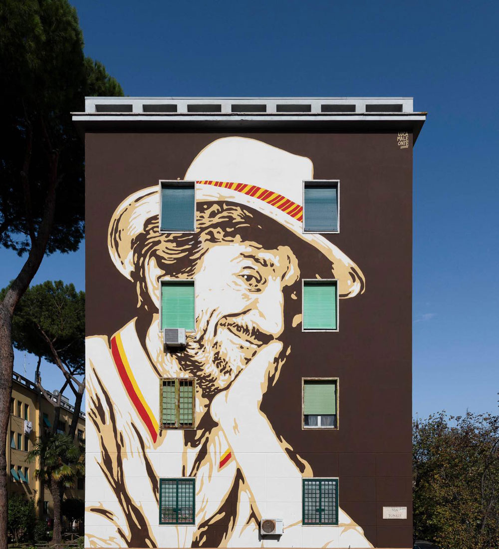 Roma, inaugurato al Tufello il nuovo grande murale dedicato a Proietti