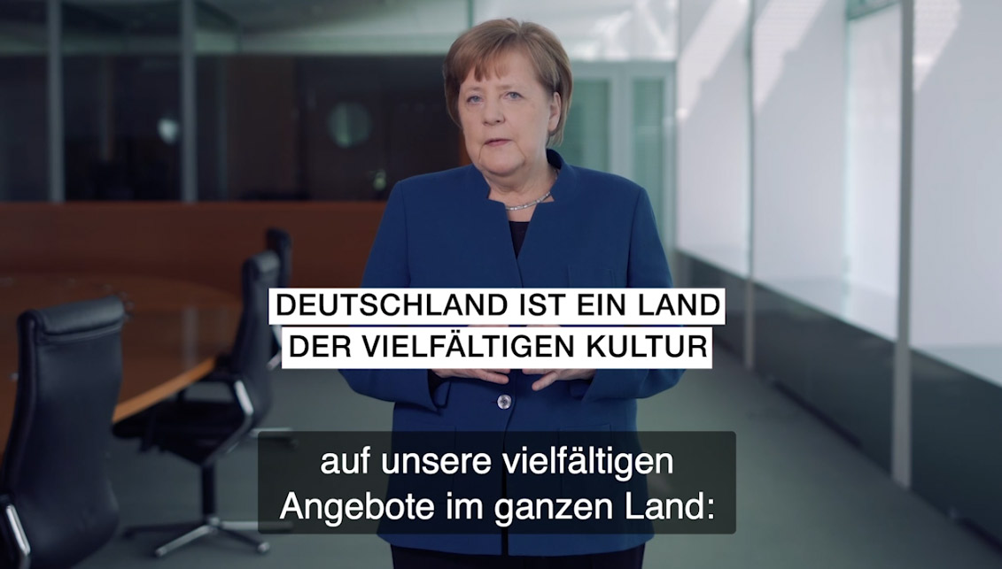 ll discorso di Angela Merkel sull'importanza degli artisti per il paese