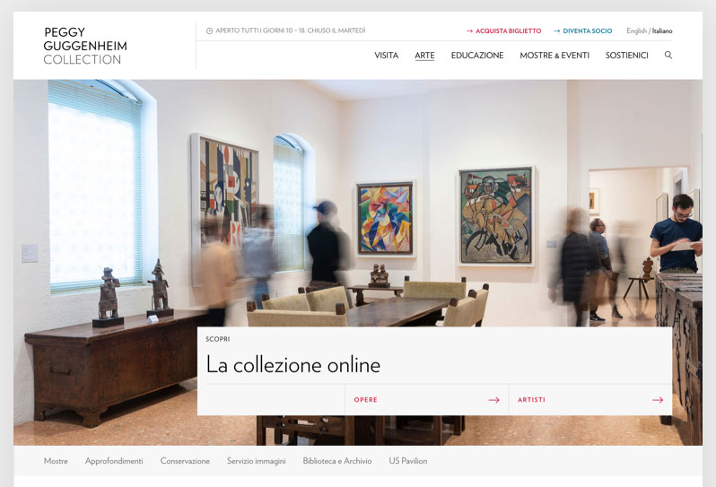 Online il nuovo sito della Collezione Peggy Guggenheim