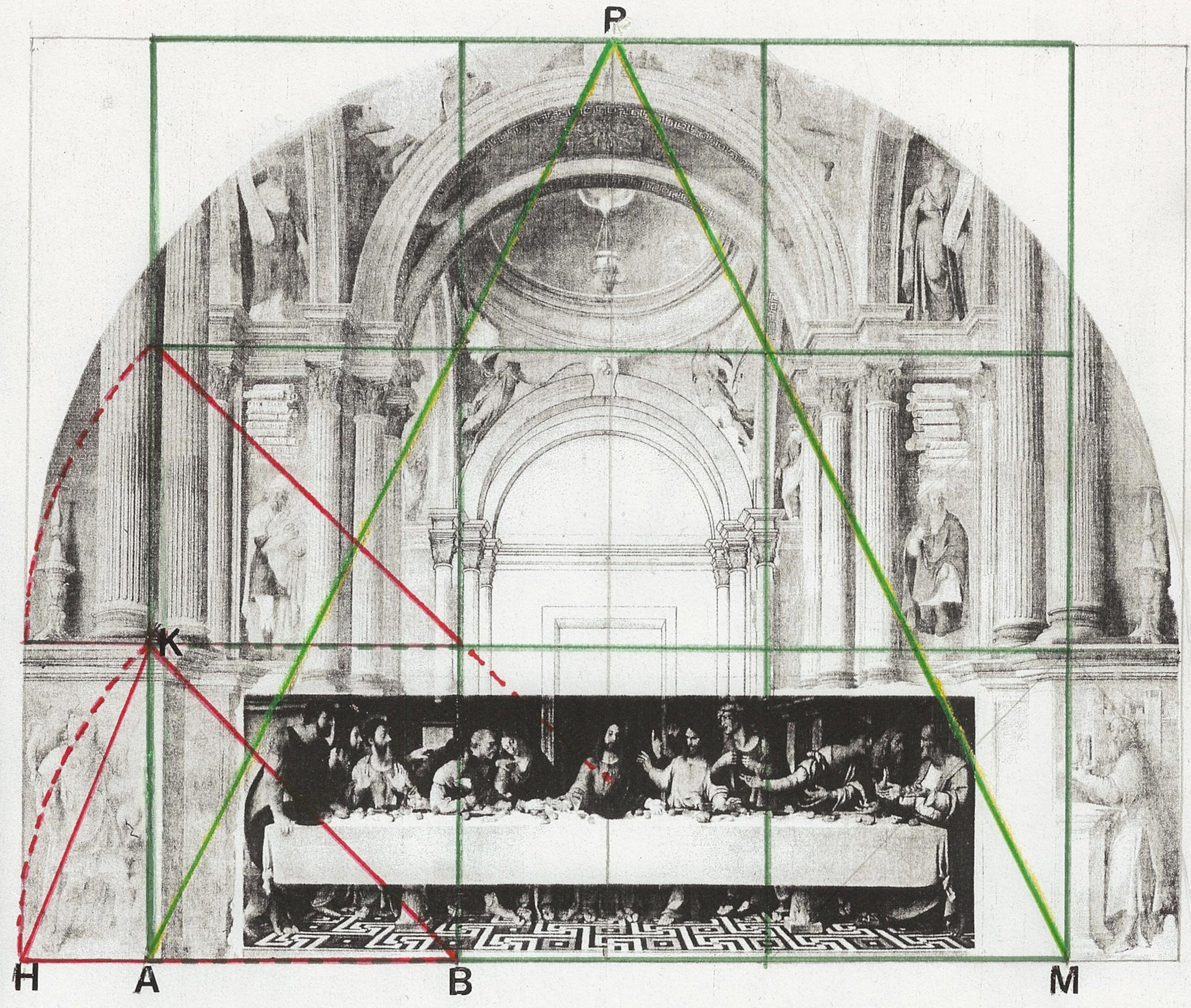Schema geometrico dell'affresco del Polirone 