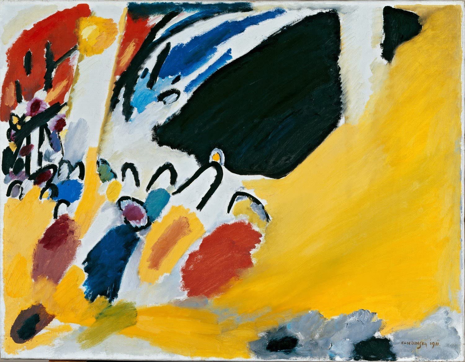 Vasilij Kandinskij, Impressione III (Concerto) (1911; olio su tela, 77,5 x 100 cm; Monaco di Baviera, Städtische Galerie im Lenbachhaus) 