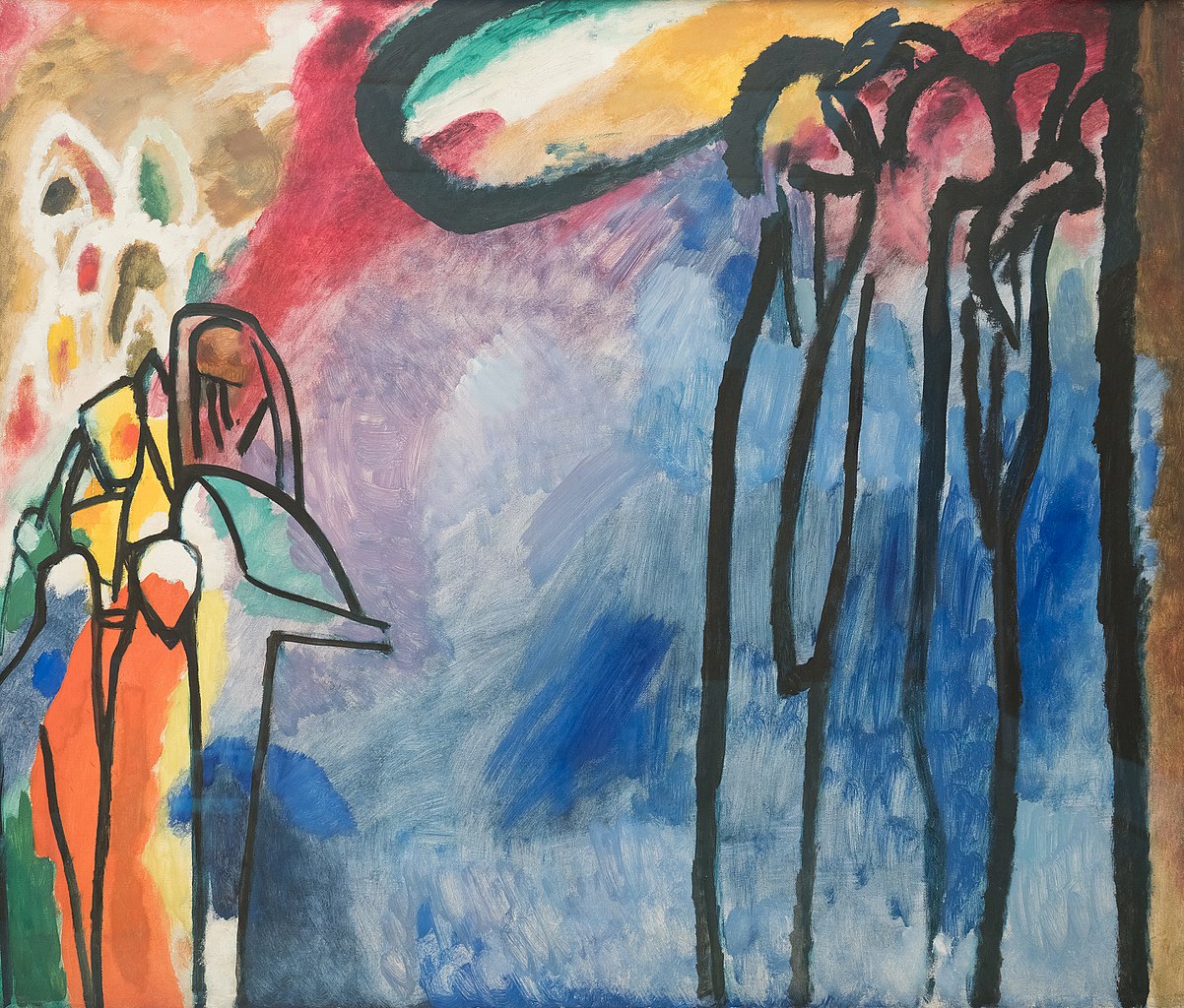 Vasilij Kandinskij, Improvvisazione 19 (1911; olio su tela, 120 x 141,5 cm; Monaco di Baviera, Städtische Galerie im Lenbachhaus) 