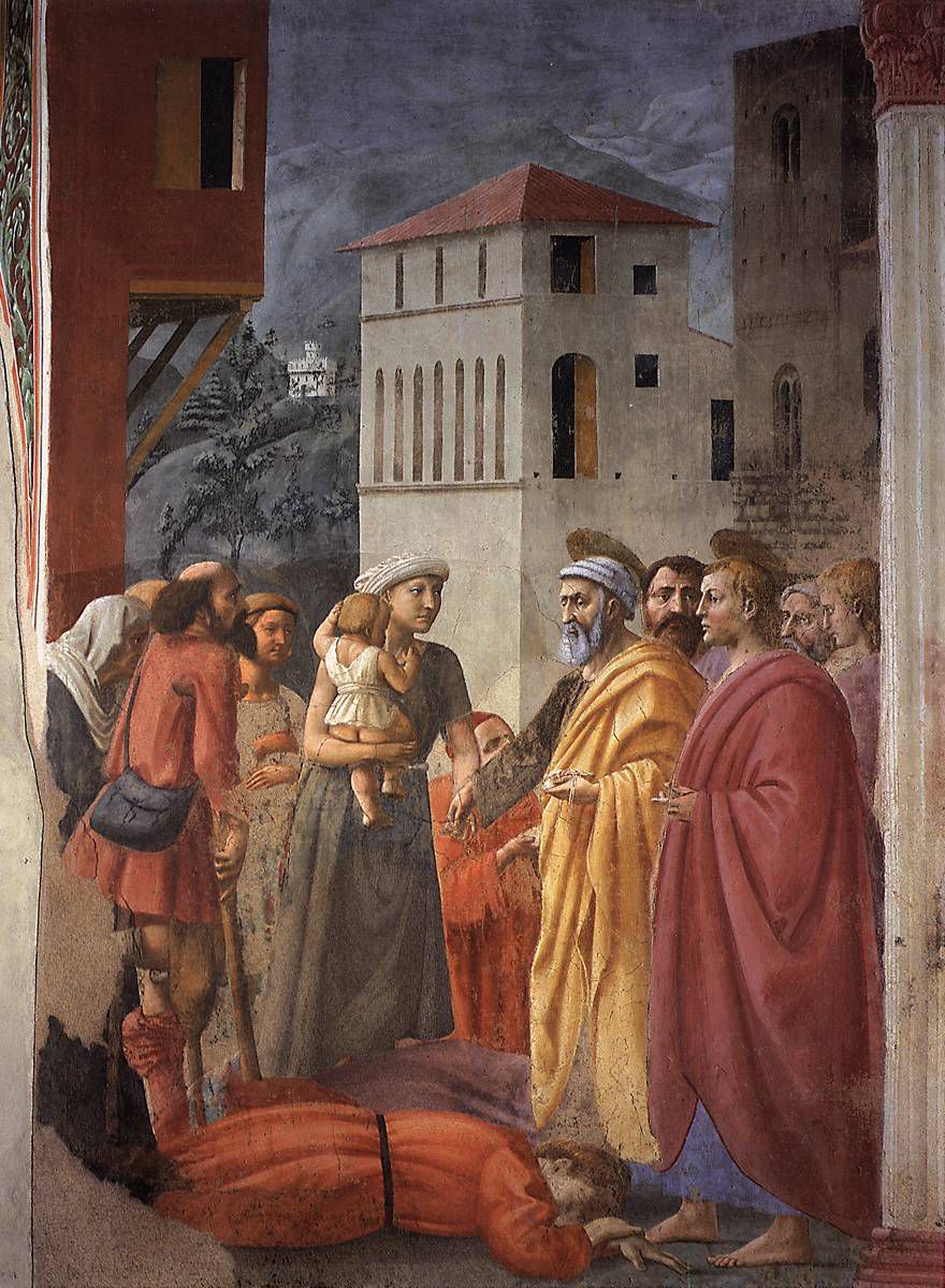 Masaccio, Morte di Anania
