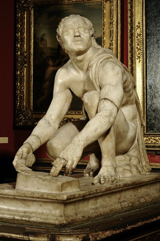 Arte romana, Arrotino (II secolo d.C.; marmo dell'Asia Minore, 105 cm; Firenze, Uffizi)
