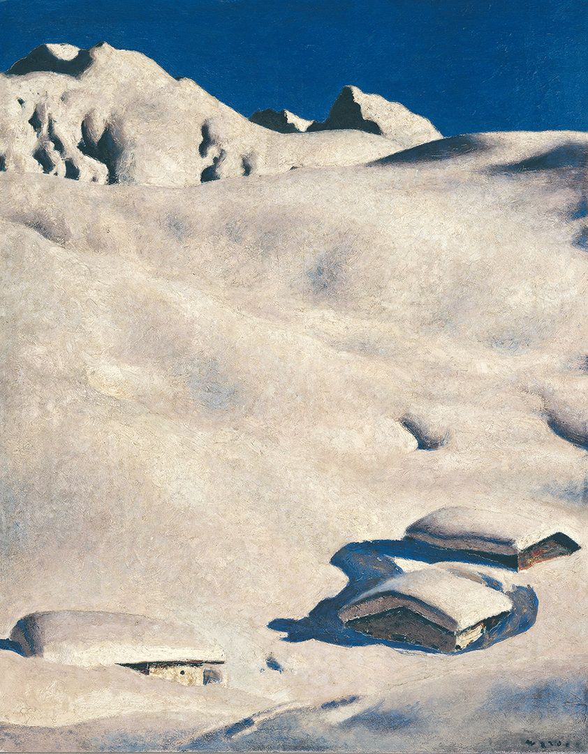 Alfons Walde, Alpen in Schnee (1926; olio su tela, 128 x 100,5 cm; Kitzbühel, Museum Kitzbühel) 