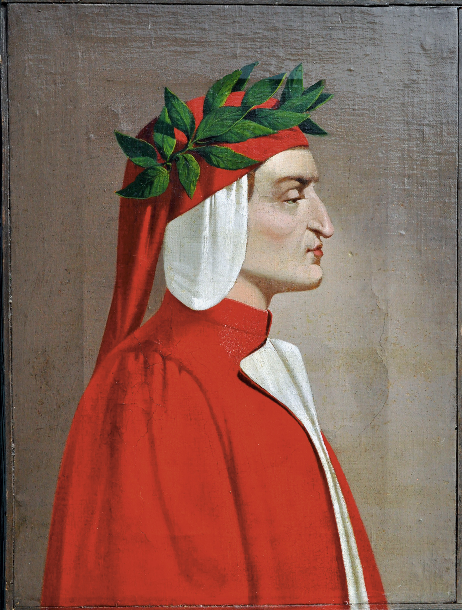 Gabriele Castagnola, Ritratto di Dante (1858 circa; olio su tela, 36 x 27 cm; Collezione privata)
