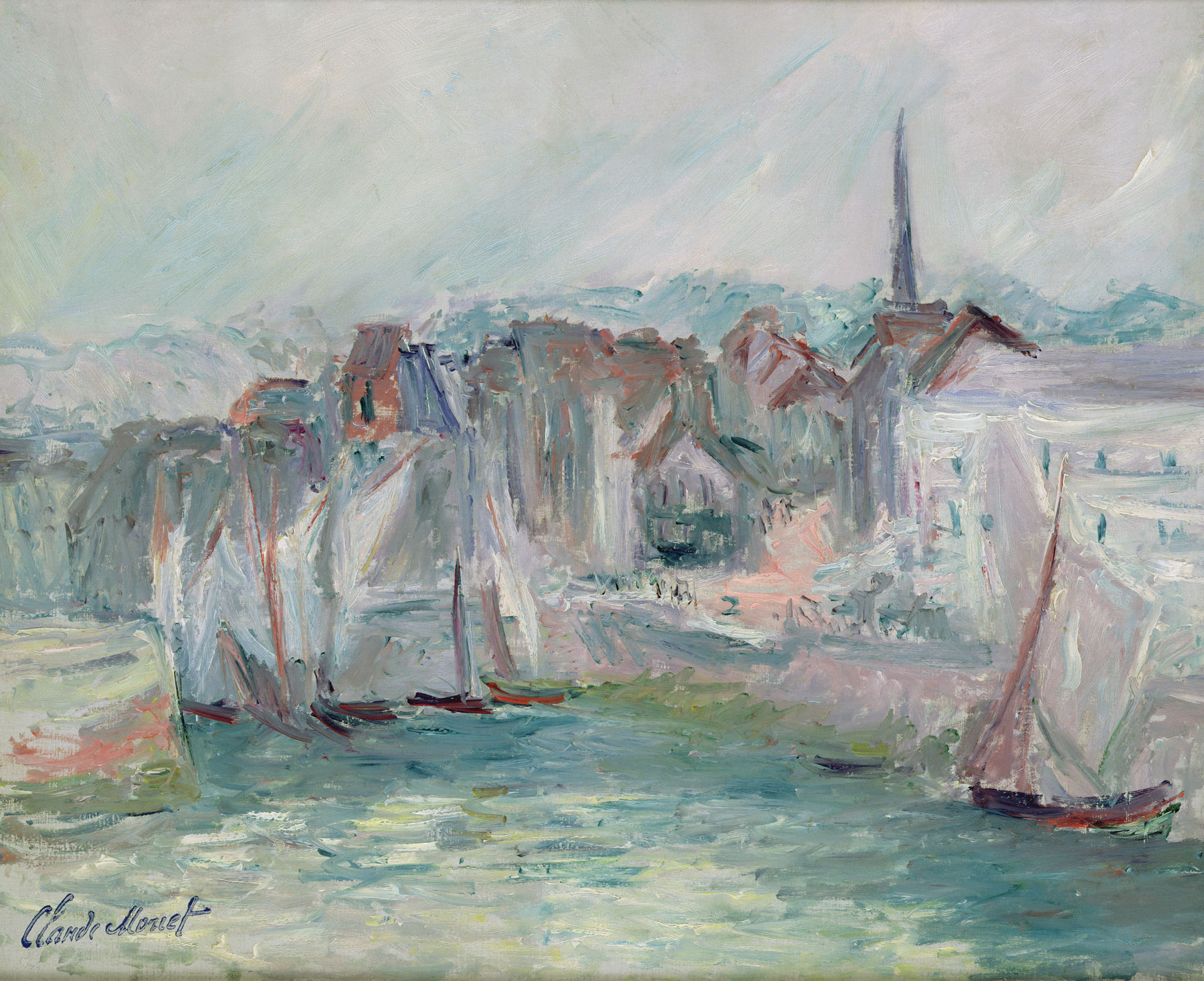 Claude Monet, Barche nel porto di Honfleur (1917; olio su tela, 50x61 cm; Parigi, Musée Marmottan Monet, lascito Michel Monet, 1966 Inv. 5022) © Musée Marmottan Monet, Académie des beaux-arts, Paris
