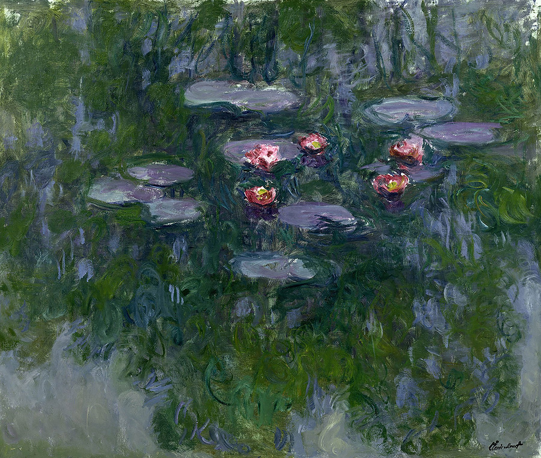Claude Monet, Ninfee (1916-1919 circa; olio su tela, 130x152 cm; Parigi, Musée Marmottan Monet, lascito Michel Monet, 1966 Inv. 5098) © Musée Marmottan Monet, Académie des beaux-arts, Paris
