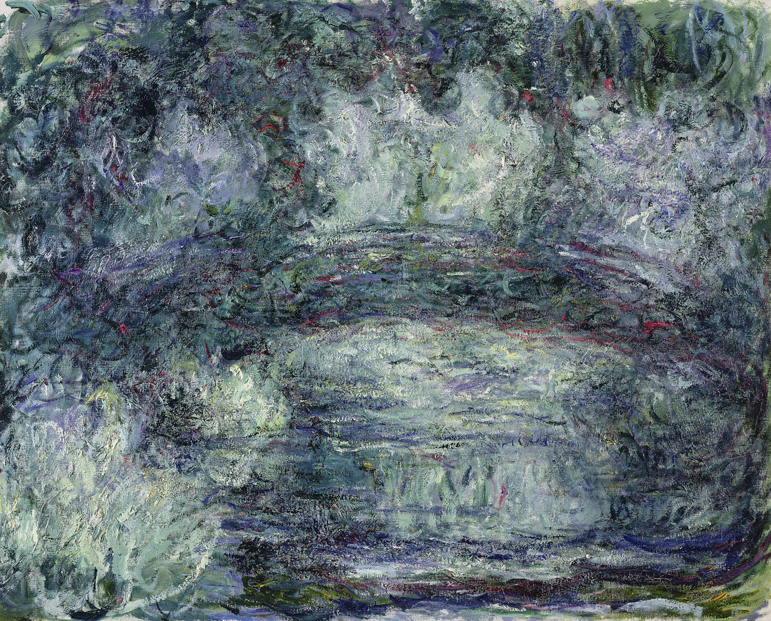 Claude Monet, Il ponte giapponese (1918-1919 circa; olio su tela, 74x92 cm; Parigi, Musée Marmottan Monet, lascito Michel Monet, 1966 Inv. 5177) © Musée Marmottan Monet, Académie des beaux-arts, Paris
