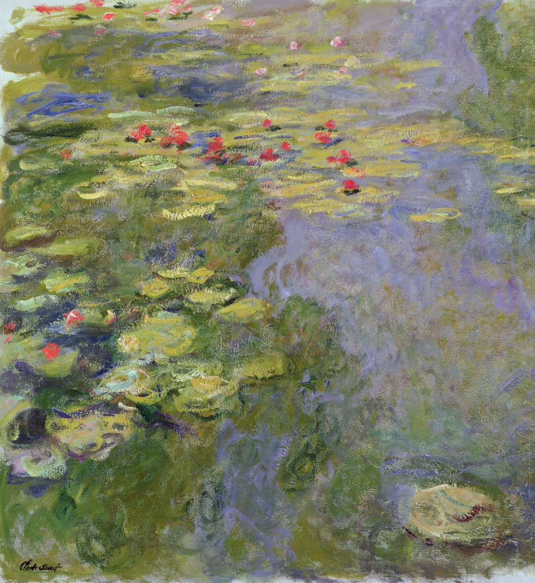 Claude Monet, Lo stagno delle ninfee (1917-1919 circa; olio su tela, 130x120 cm; Parigi, Musée Marmottan Monet, lascito Michel Monet, 1966 Inv. 5165) © Musée Marmottan Monet, Académie des beaux-arts, Paris

