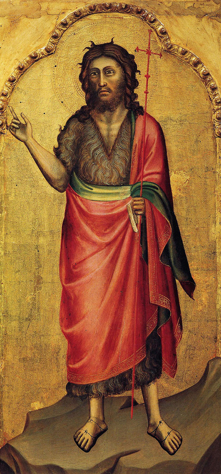 Bernardo Daddi, San Giovanni Battista (1320 circa; tempera su tavola, 71 x 34 cm; La Spezia, Museo Civico Amedeo Lia)
