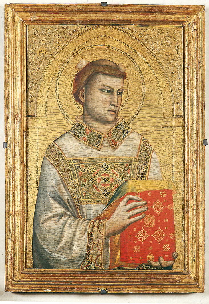 Giotto, Santo Stefano (1325-1330; tempera e oro su tavola, 83,5 x 54 cm; Firenze, Museo Horne)
