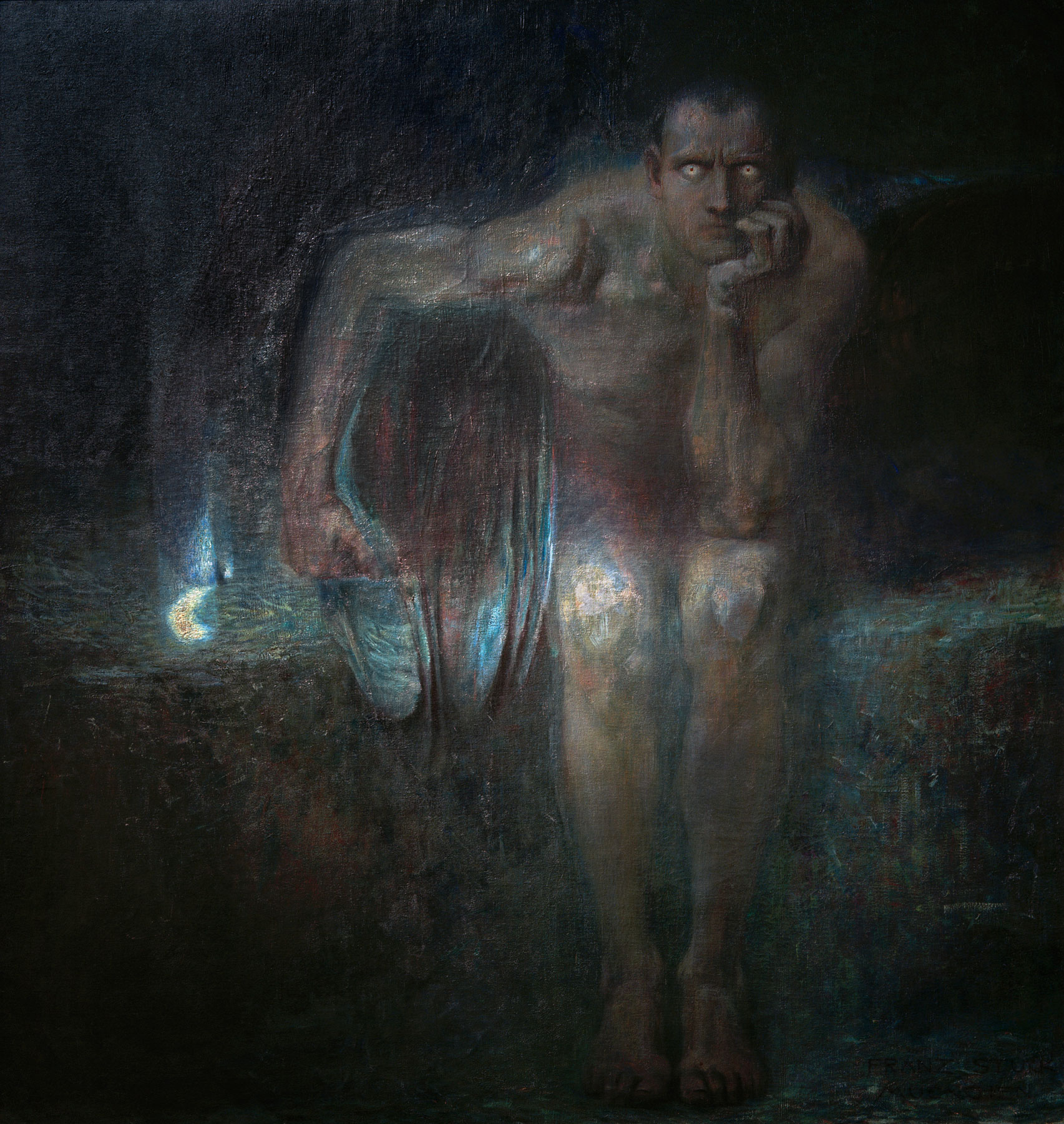 Franz Von Stuck, Lucifer (1890-1891; olio su tela, 161 x 152,5 cm; Sofia, National Gallery, inv. II 1*93) 