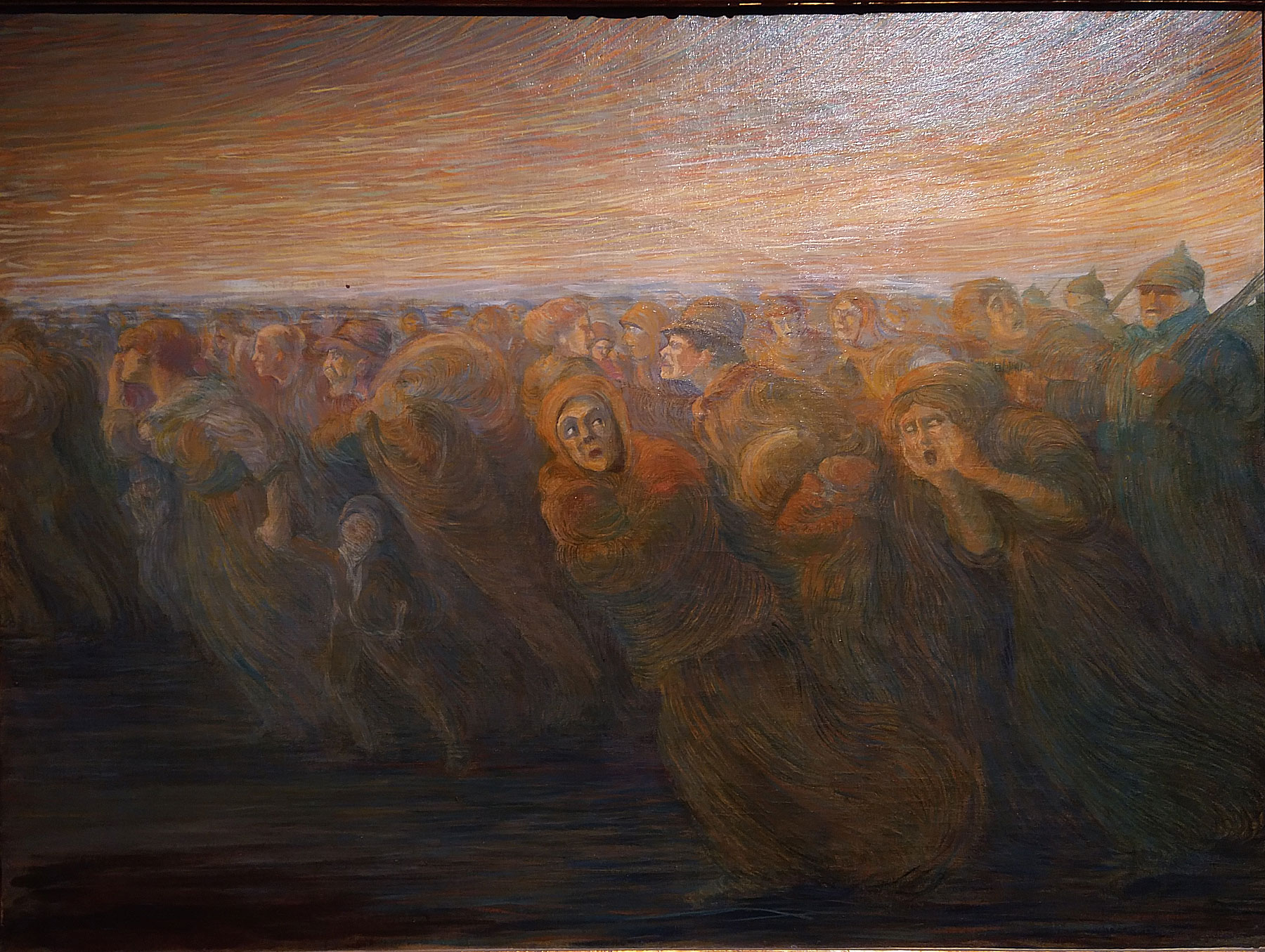 Gaetano Previati, Gli orrori della guerra: l’esodo (1917; olio su tela, 58,5 x 79 cm Milano, Collezione Isolabella) 