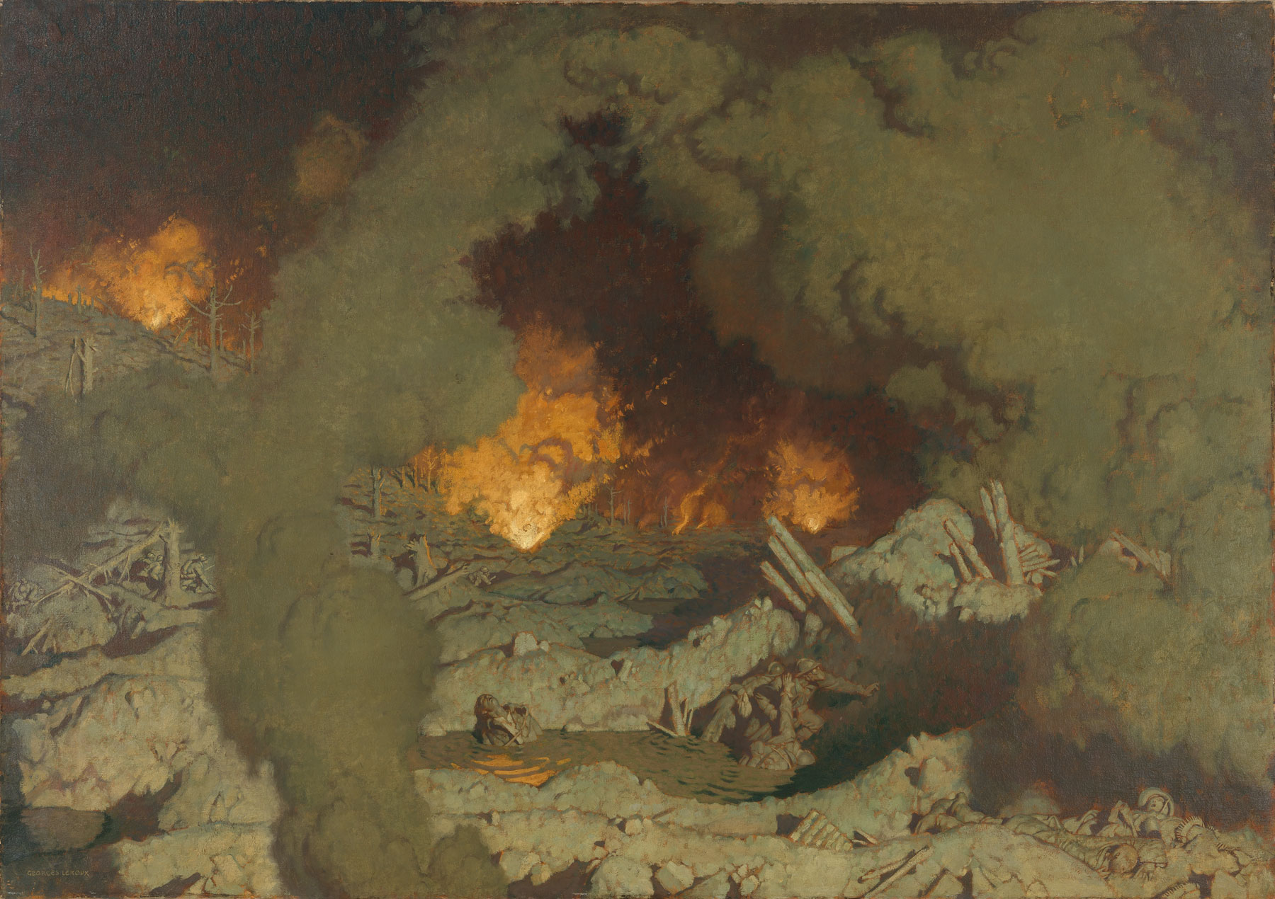 Georges Leroux, L’Enfer [L’Inferno] (1921; olio su tela, 114,3 x 161,2 cm; Londra, The Imperial War Museum, inv. IWM ART) 