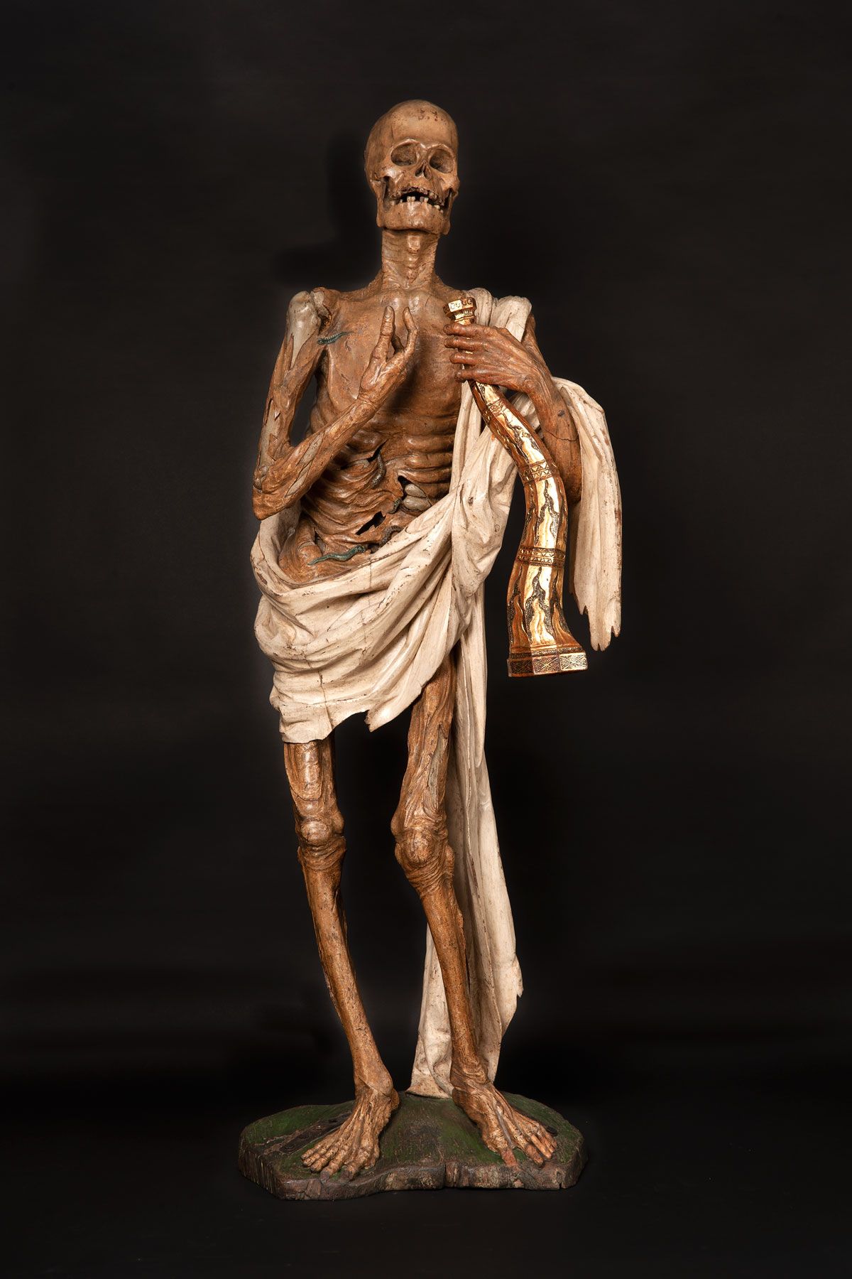 Gil de Ronza, Muerte [La Morte] (1522 circa; legno policromo, 169 x 62 x 48 cm; Valladolid, Museo Nacional de Escultura, inv. CE0057) 