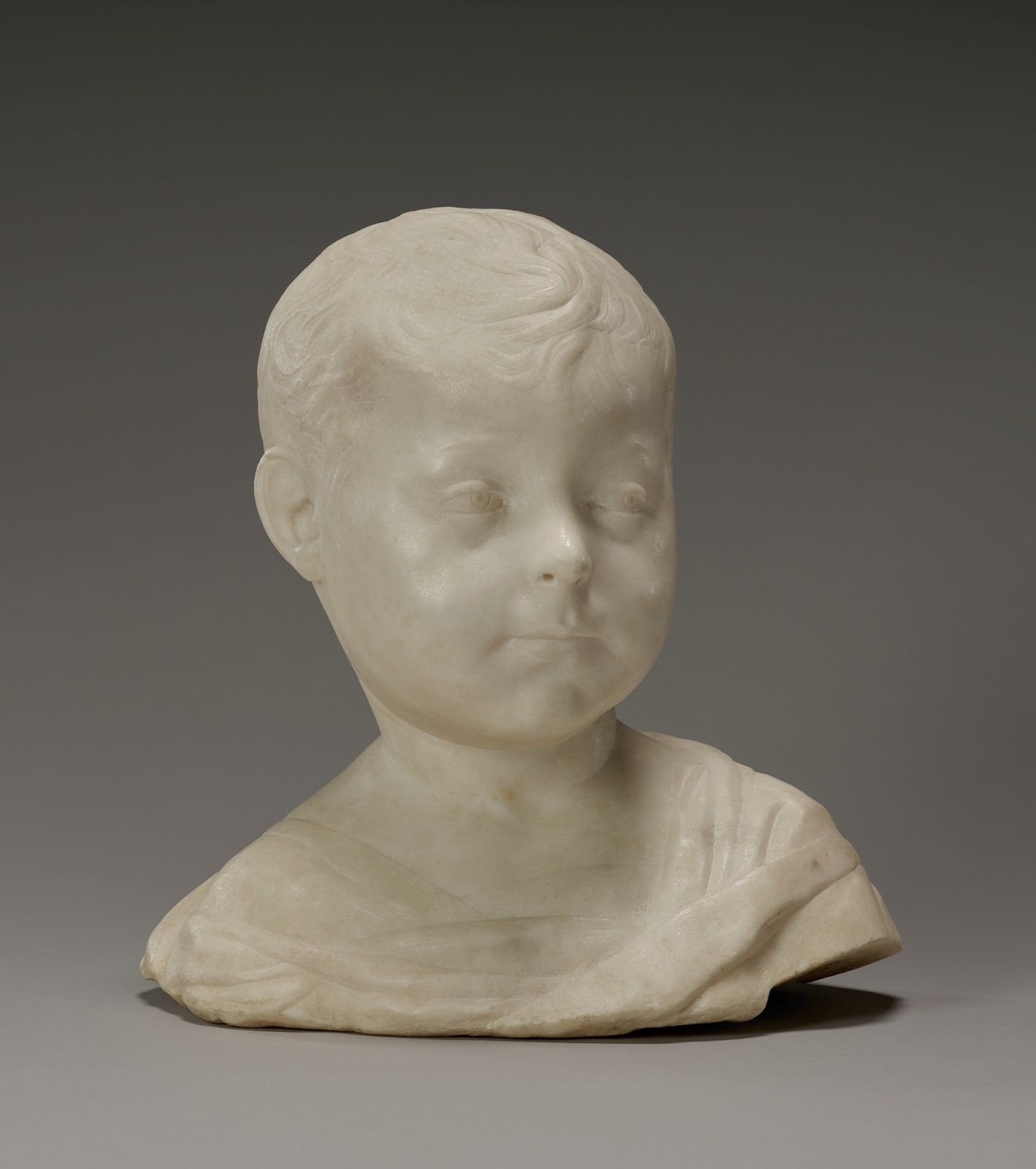Desiderio da Settignano, Busto di fanciullo (1460-1464 circa; marmo, 25 x 24,5 x 14 cm; Los Angeles, Getty Museum)
