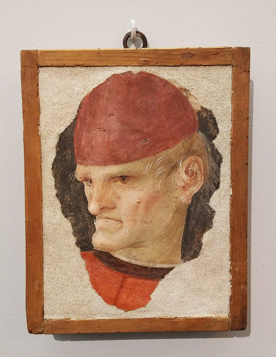 Gaudenzio Ferrari, Testa di uomo con berretta rossa (1500-1505 circa; affresco staccato a massello; Varallo, Pinacoteca Civica) 