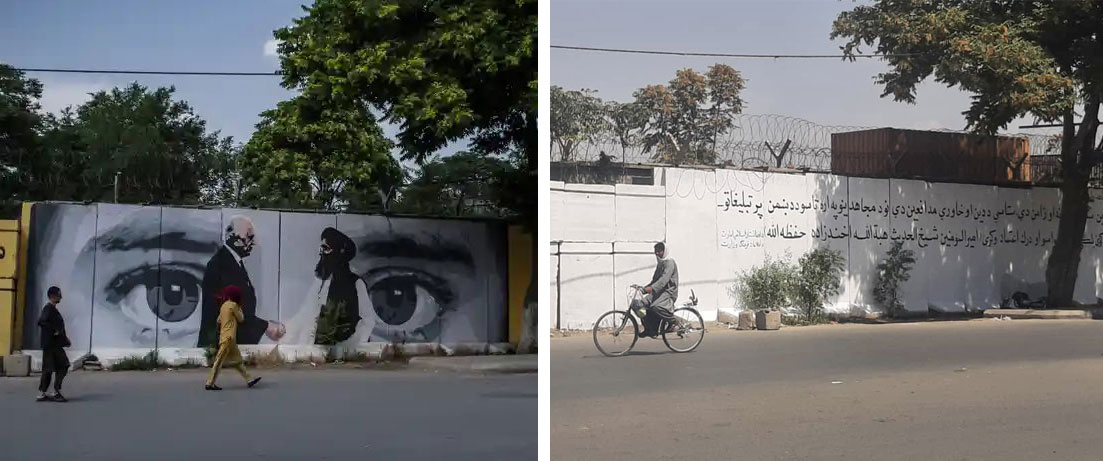 Kabul, i talebani cancellano l'iconico murale della fine del conflitto in Afghanistan 