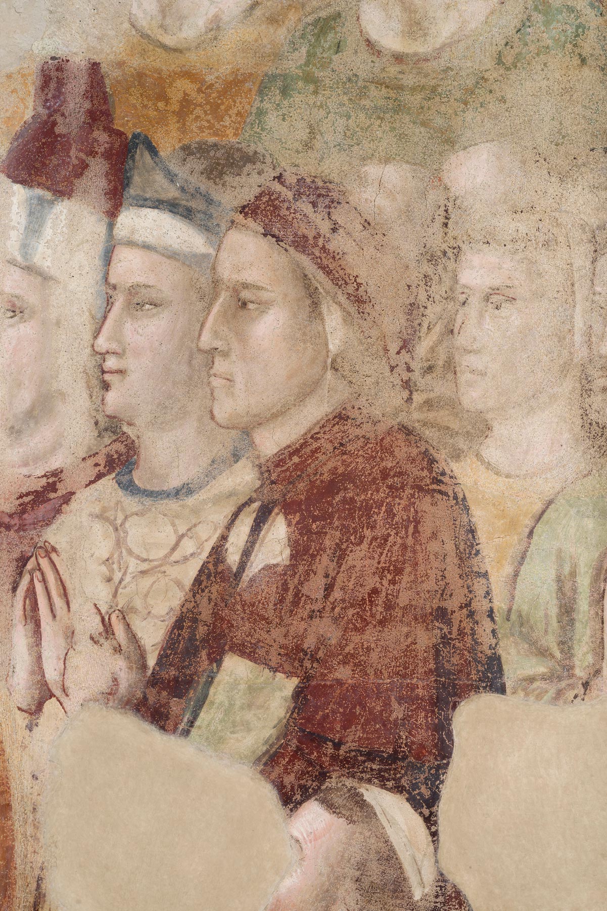 Giotto e scuola giottesca, Ritratto di Dante (1334-1337; affresco; Firenze, Museo del Bargello, Cappella del Podestà)
