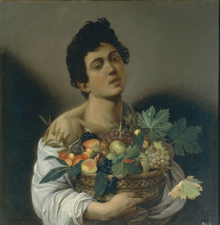 Caravaggio, at Borghese remove glass from Young Man with fruit bowl