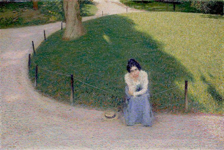 Giacomo Balla, La fidanzata al Pincio (1902; olio su tavola, 60,5 x 90 cm; Milano, GAM) 