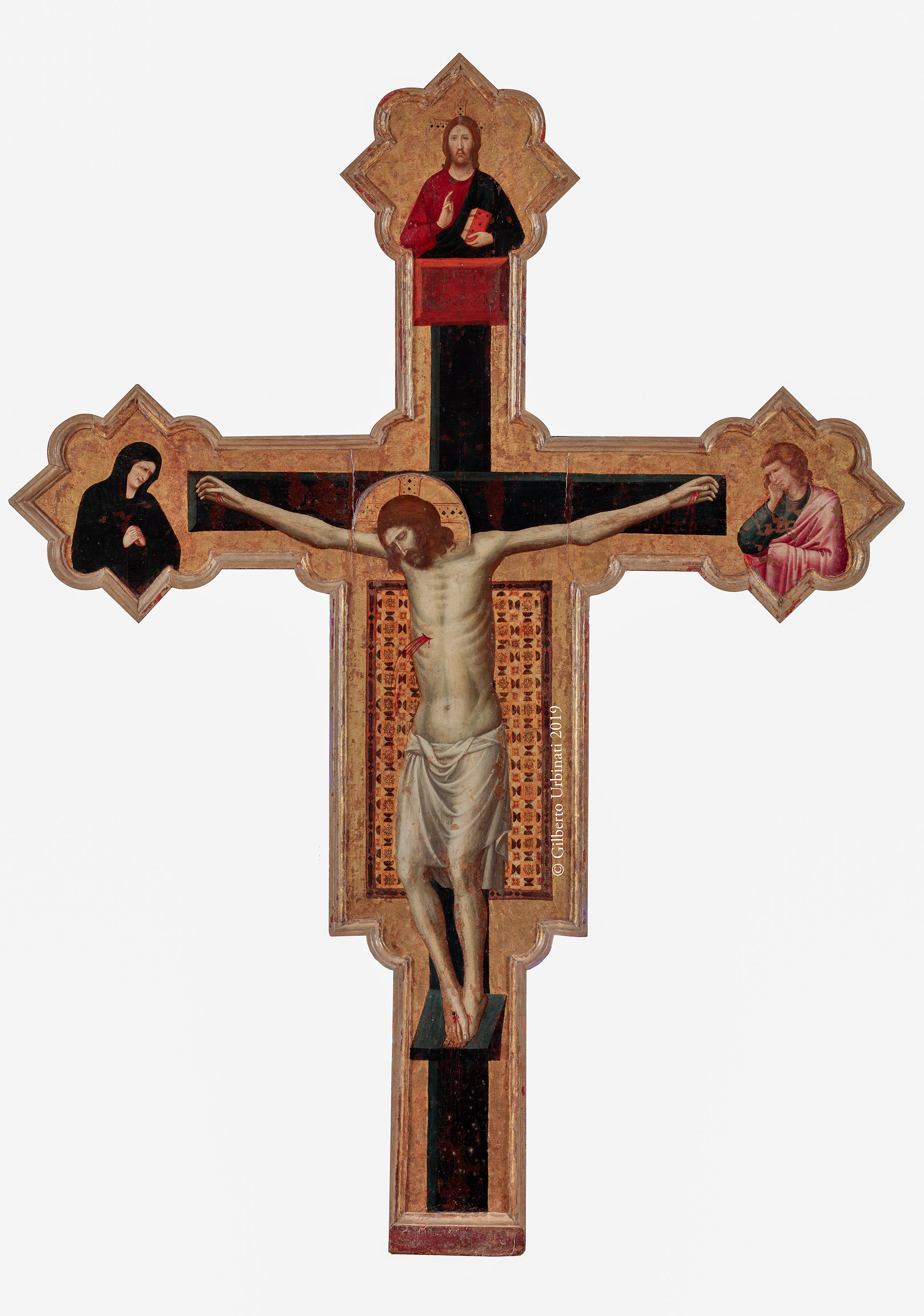 Giovanni da Rimini, Croce di Mercatello (1309 o 1314; tempera e oro su tavola, 300 x 227 cm, Mercatello sul Metauro, Chiesa di San Francesco) 