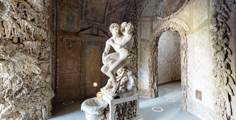 Uffizi, la Grotta del Buontalenti riapre online ai visitatori in 3D