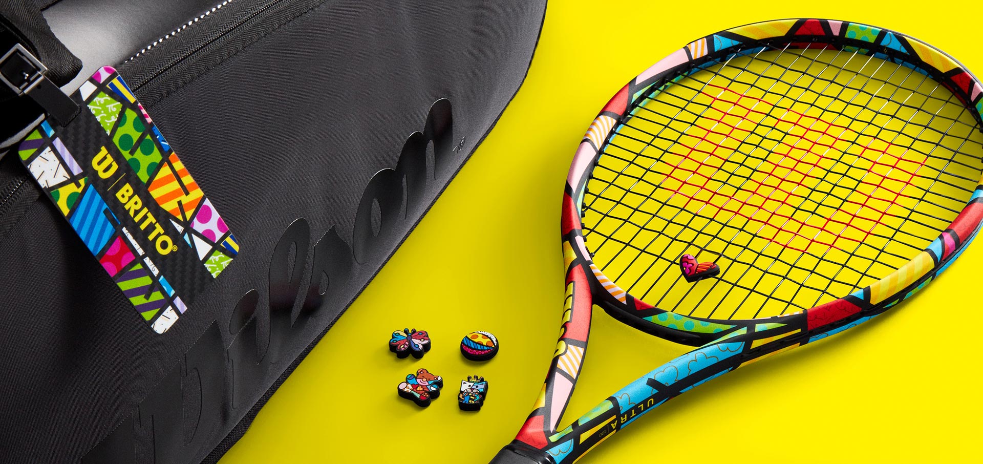 Le racchette da tennis Wilson diventano... opere d'arte neo-pop di Romero Britto