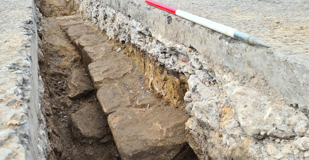 England, a section of Hadrian's Wall discovered in Newcastle