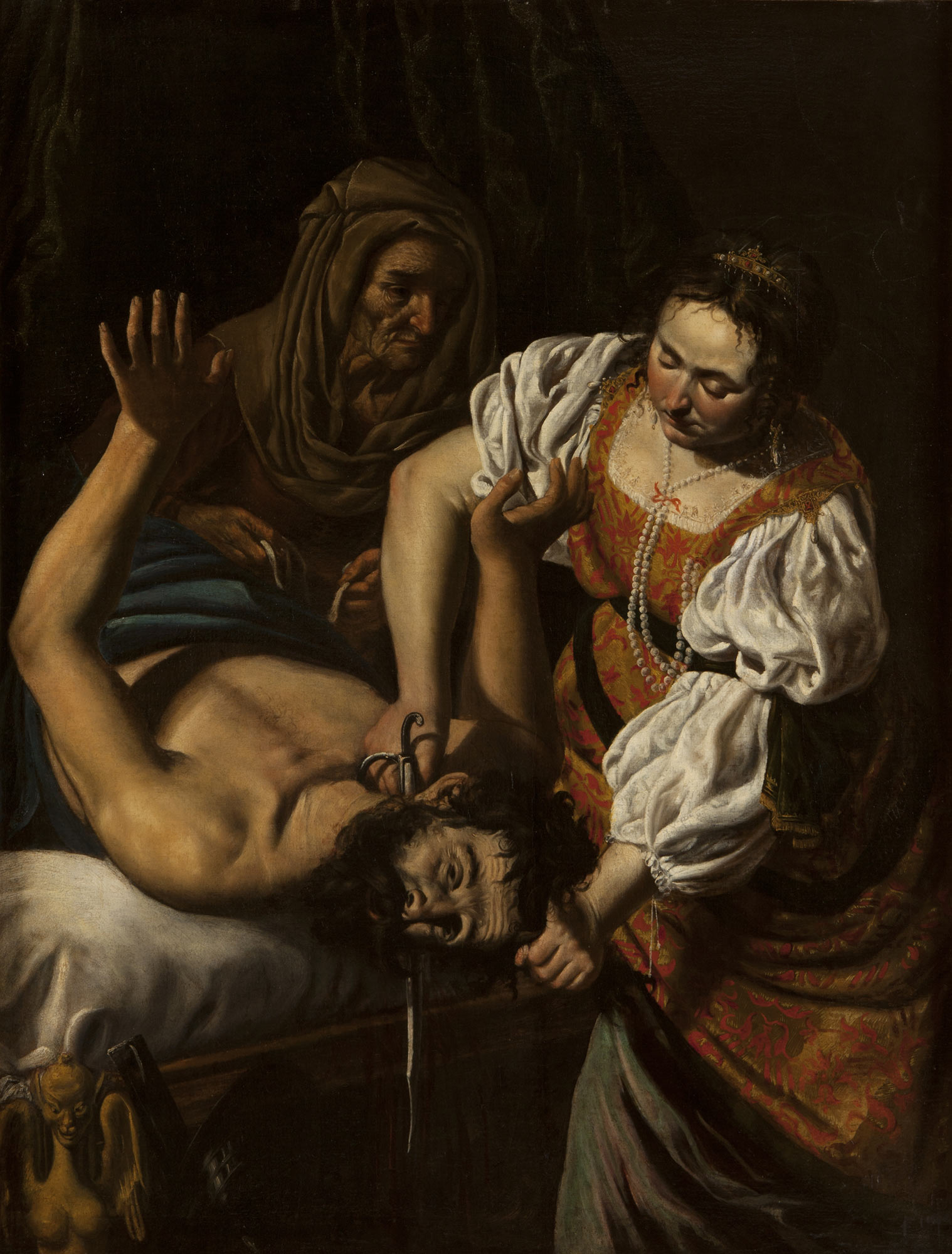 Attribuito a Biagio Manzoni, Giuditta decapita Oloferne (secondo-terzo decennio del XVII secolo; olio su tela, 139 x 106 cm; Collezione Intesa Sanpaolo)
