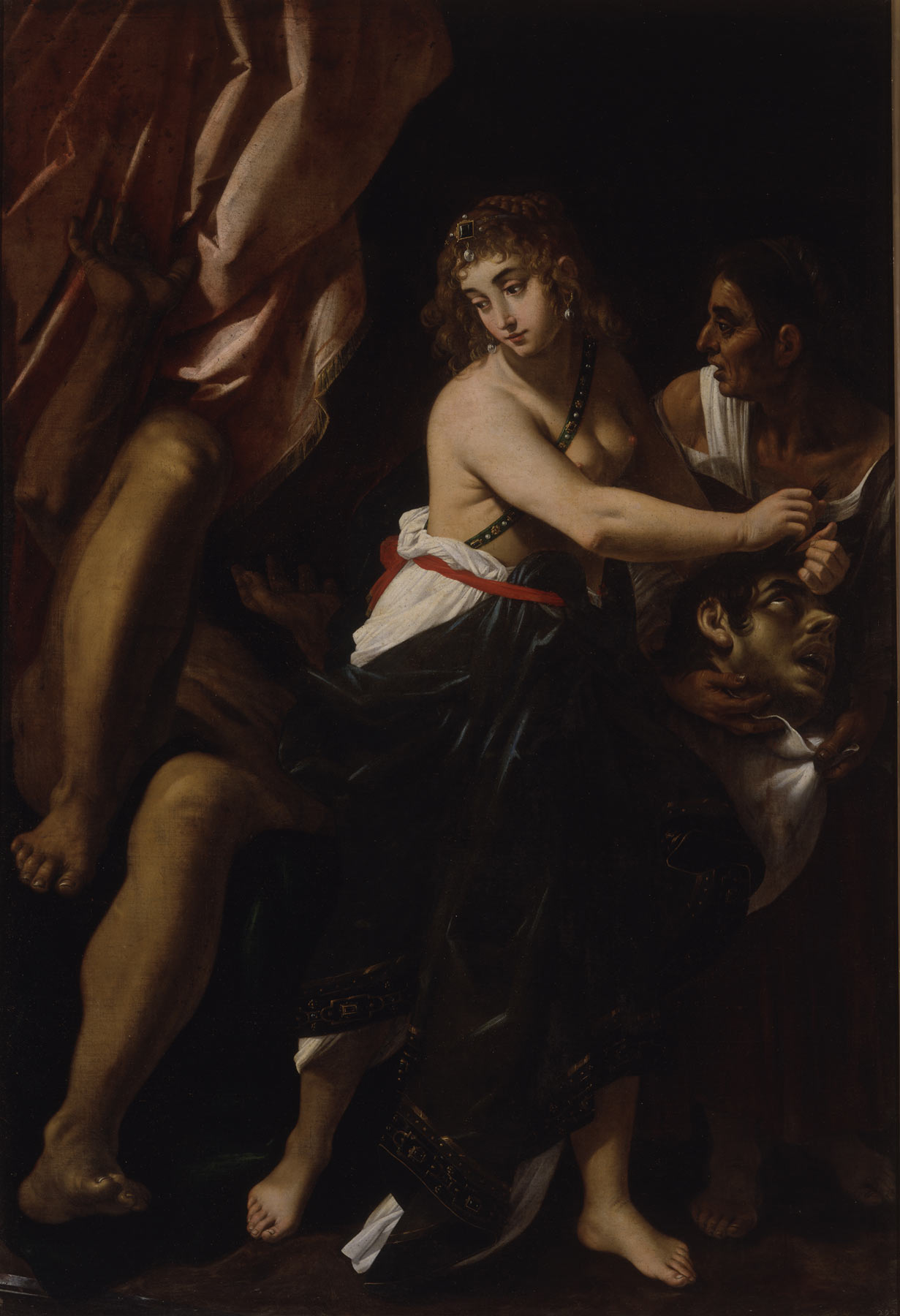 Giovanni Baglione, Giuditta consegna la testa di Oloferne alla fantesca (1608; olio su tela, 220 x 150 cm; Roma, Galleria Borghese) 