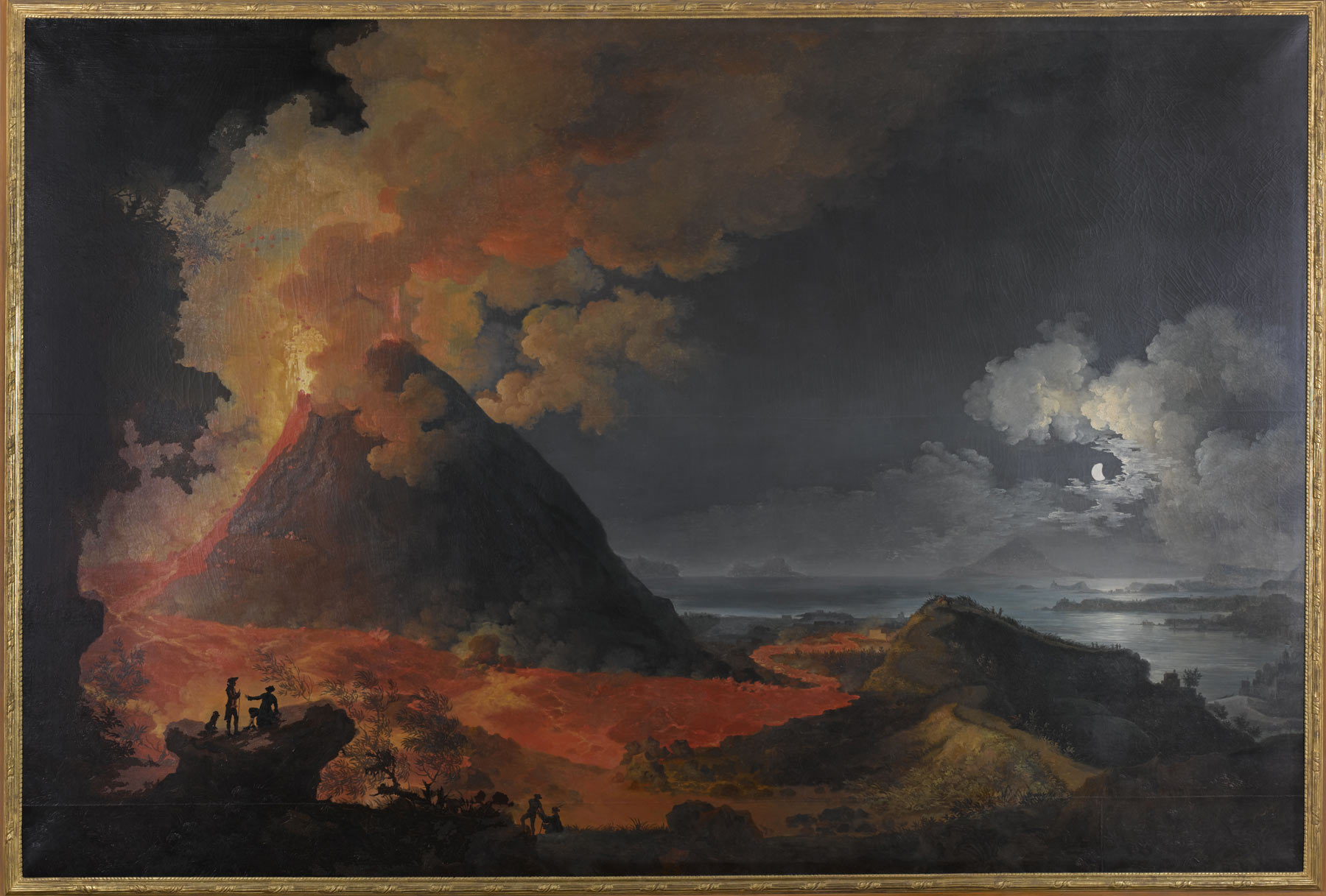 Pierre-Jacques Volaire, Eruzione del Vesuvio alla luce della luna (post 1774; olio su tela, 260 x 385 cm; Maisons-Laffitte, Château de Maisons)
