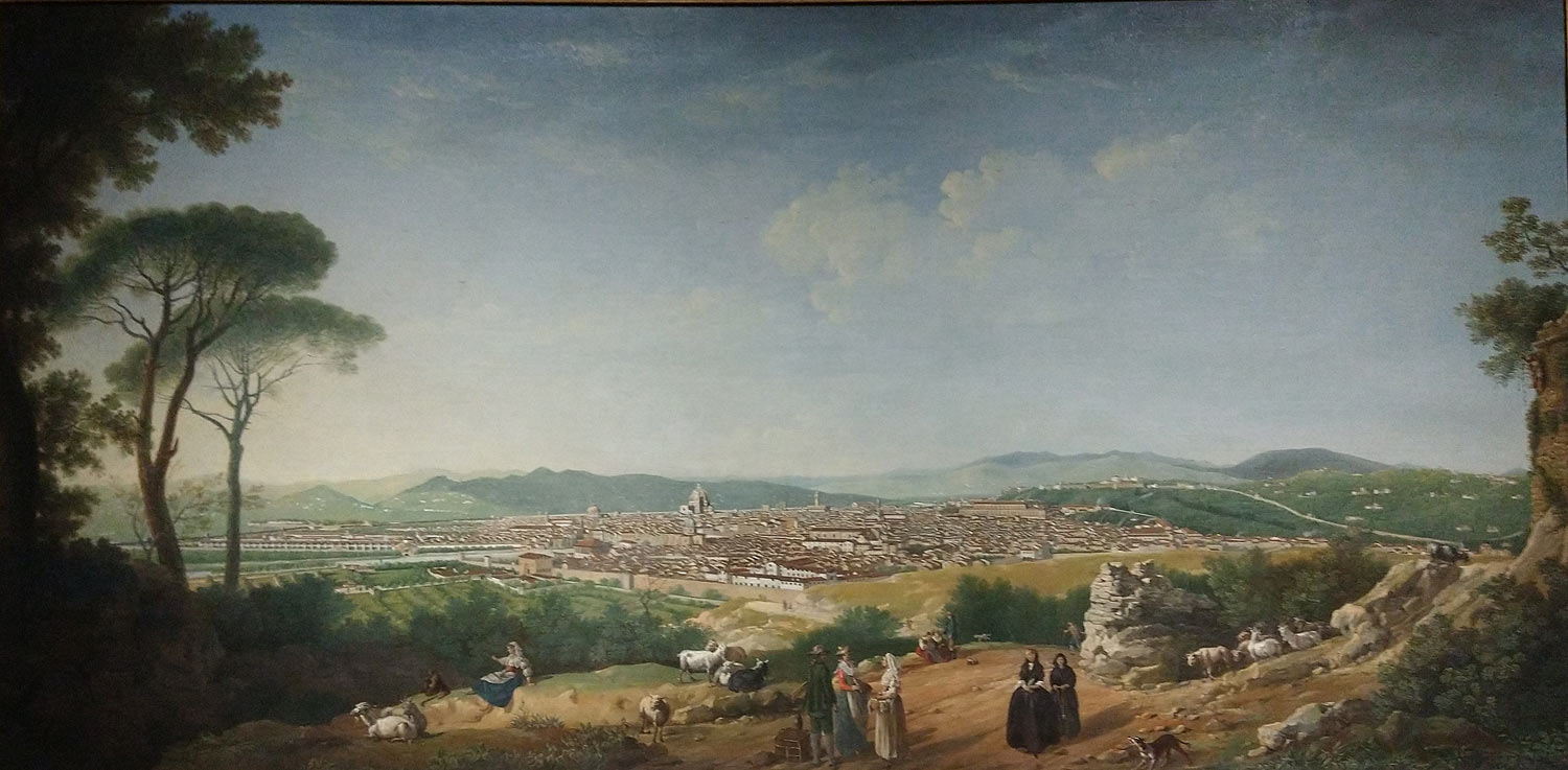 Thomas Patch, Veduta di Firenze da Bellosguardo (1767; olio su tela, 111,5 x 224,5 cm; Firenze, Fondazione CR Firenze)
