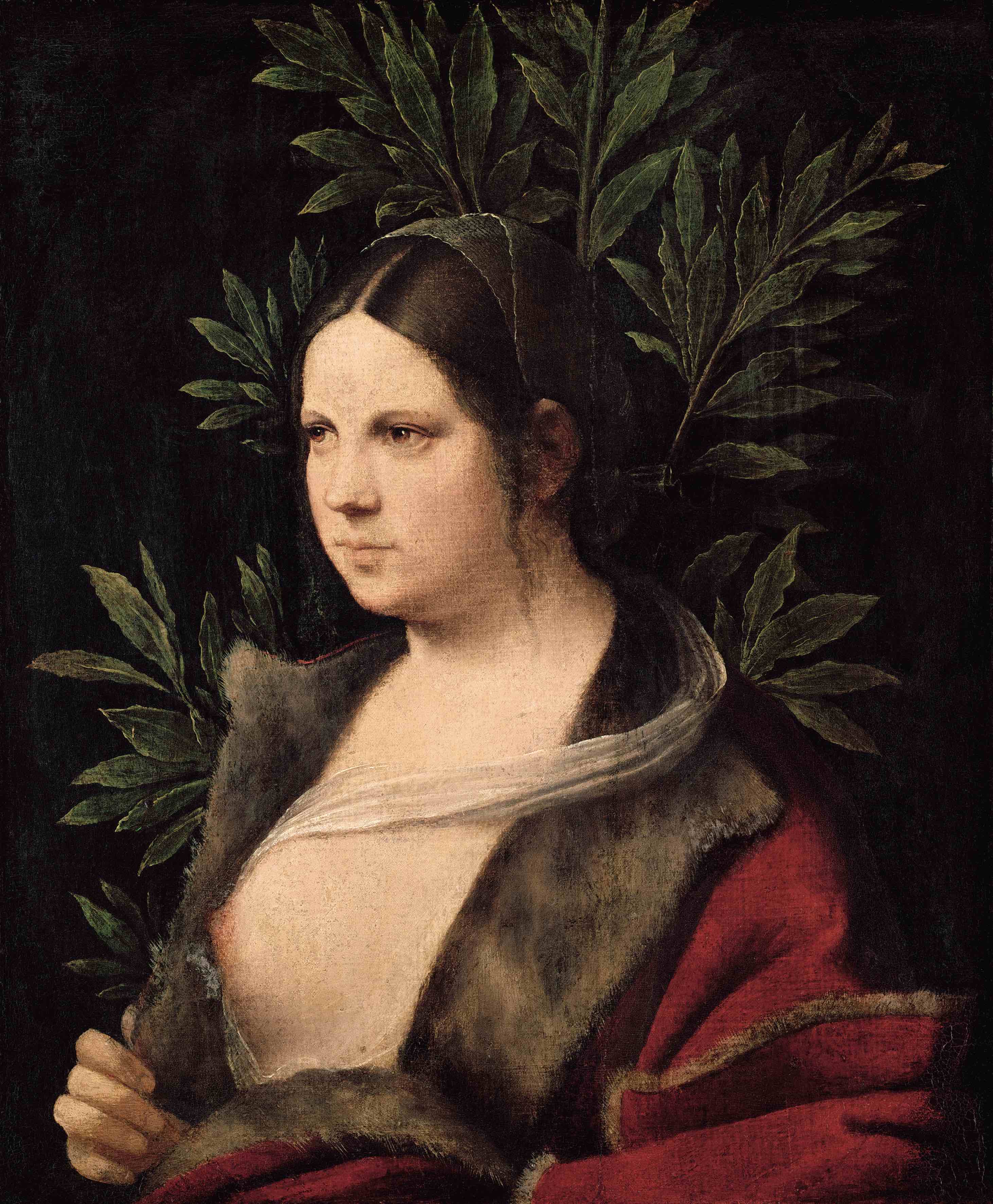 Giorgione, Laura (1506; olio su tela su legno di abete, 41 x 33,6 cm; Vienna, Kunsthistorisches Museum)

