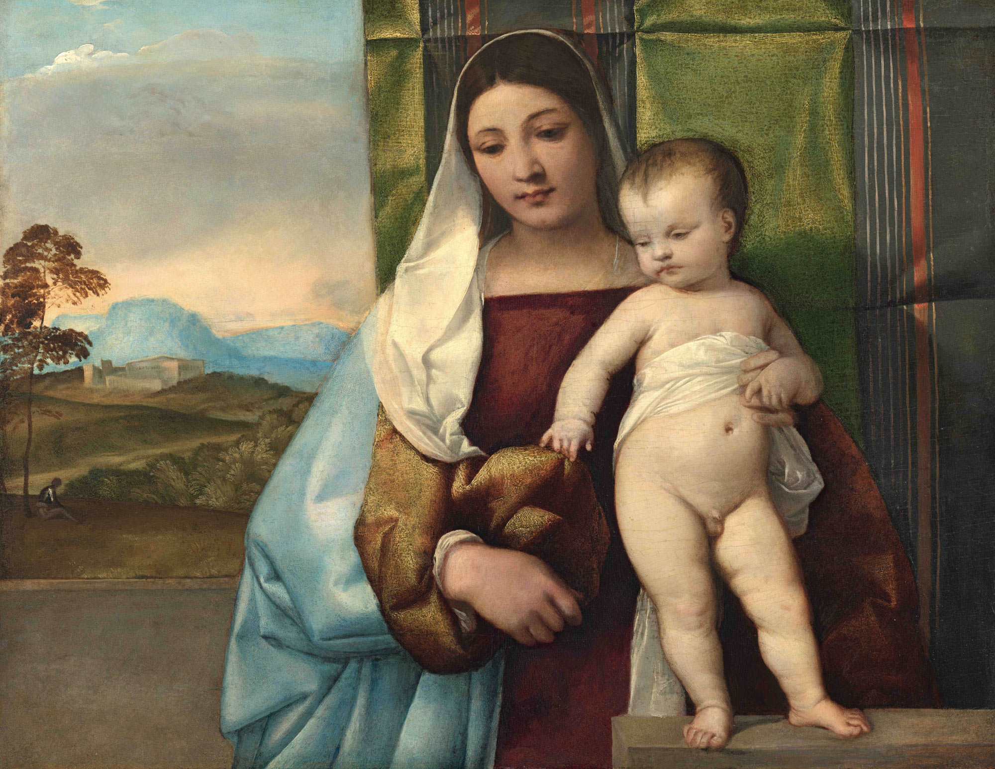 Tiziano, Madonna col Bambino (1510-1511; olio su tavola, 65,8 x 83,5 cm; Vienna, Kunsthistorisches Museum)
