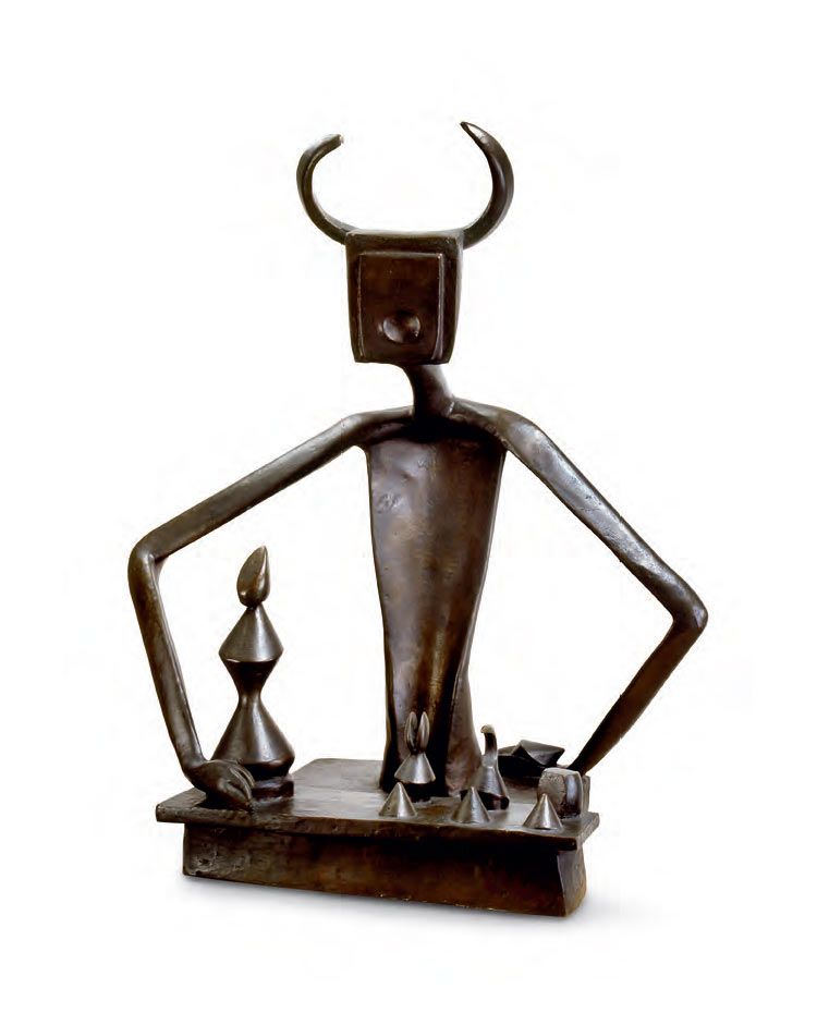 Max Ernst, Il Re gioca con la Regina (1944; bronzo, 99 x 85 x 53 cm; Gerusalemme, The Israel Museum, donazione Sylvia e Joseph Slifka, New York, per gli American Friends of the Israel Museum, inv. B03.0824) 