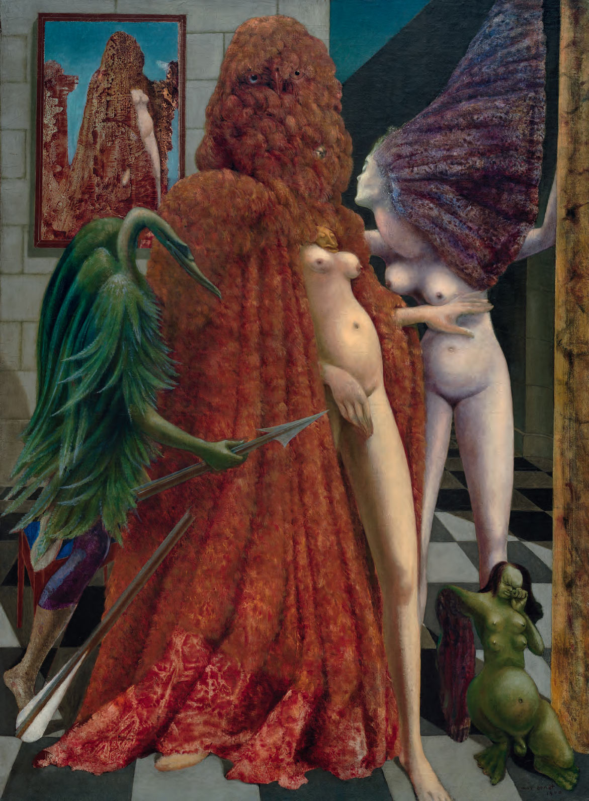 Max Ernst, La vestizione della sposa (1940; olio su tela, 129,6 x 96,3 cm; Venezia, Collezione Peggy Guggenheim, inv. 76.2553 PG 78) 