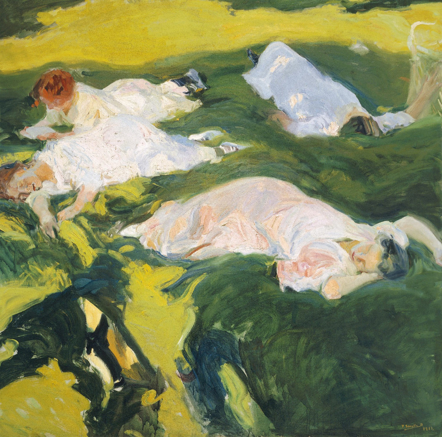 Joaquín Sorolla, La siesta (1911; olio su tela, 200 x 201 cm; Madrid, Museo Sorolla) 