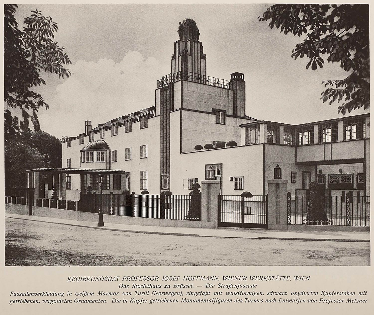 Josef Hoffmann, Facade of the Palais Stoclete in Brussels (1914) 
