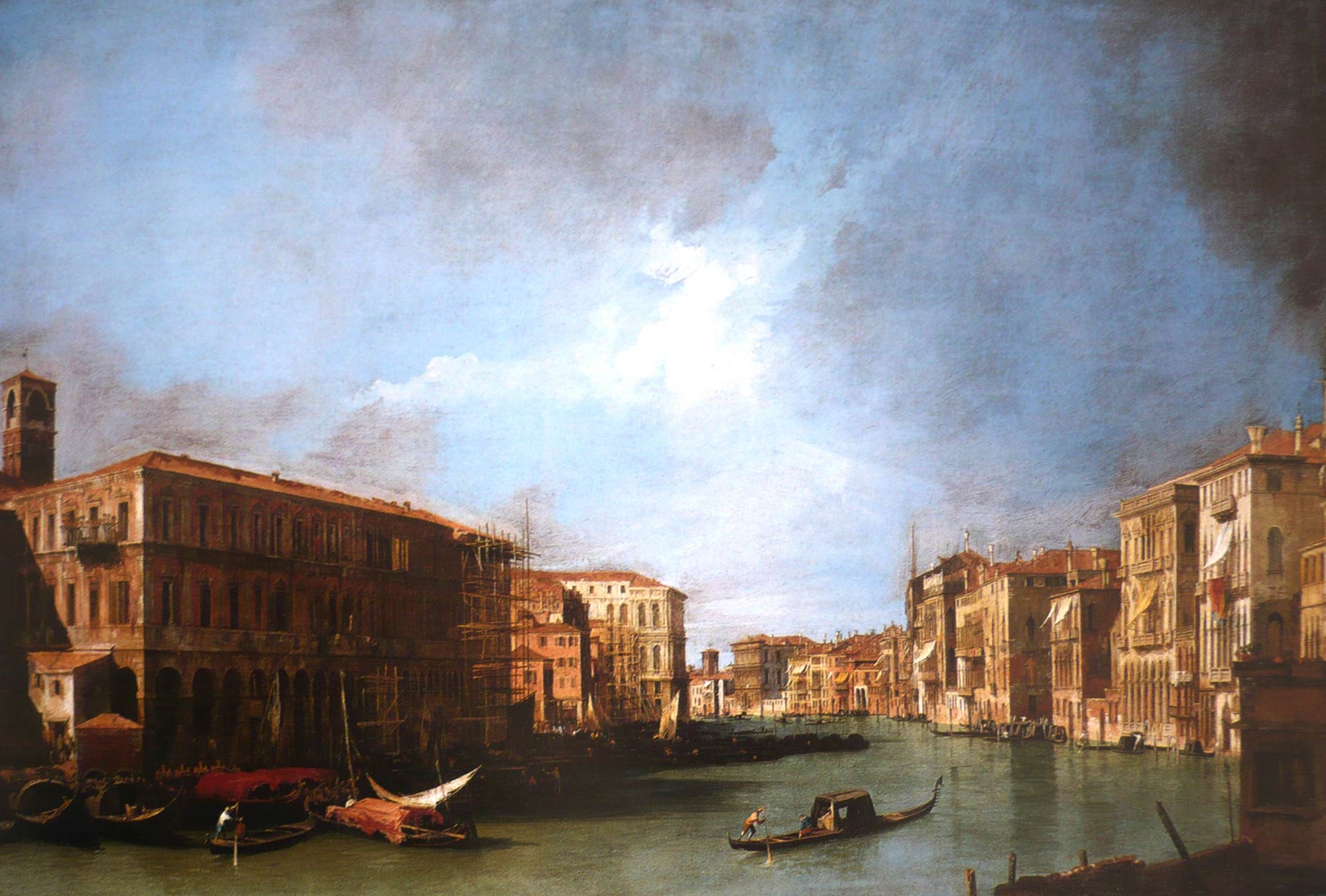 Canaletto, Canal Grande dal Ponte di Rialto (1725; olio su tela, 89,5 x 131,4 cm; Montreal, collezione Elwood B. Hosmer)
